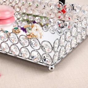 img 2 attached to 💎 Hipiwe Crystal Makeup Tray - Stylish Mirrored Vanity Organizer for Cosmetics, Jewelry, and Home Decor