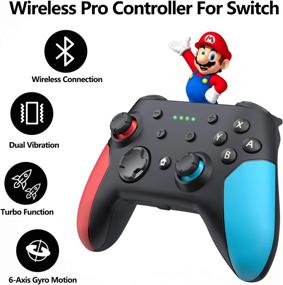 img 3 attached to 🎮 YHT Wireless Switch Pro Controller - Gamepad Joystick for Nintendo Switch Console with Gyro Axis, Turbo, and Double Vibration