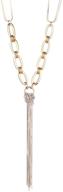 💎 exquisite jones new york gold tassel drop long chain necklace - a timeless statement piece logo