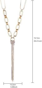 img 1 attached to 💎 Exquisite Jones New York Gold Tassel Drop Long Chain Necklace - A Timeless Statement Piece