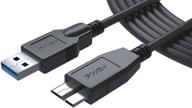 🔌 pwr+ 6 футов кабель для синхронизации данных usb 3.0 micro-b - совместим с внешними жесткими дисками wd-my-passport, seagate-wireless plus, lacie hard drives логотип