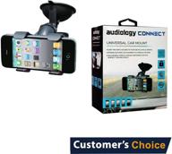 🚗 audiology connect universal car dashboard mount - dashboard car phone holder with strong suction cup for smartphone and gps: compatible with iphone 8/8 plus/7/7 plus/6s/6 plus/5s, galaxy s5/s6/s7/s8 logo