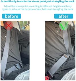 img 3 attached to Подтяжка для ремня безопасности для детей и взрослых - автоматический зажим для удобства плеч и шеи во время вождения.