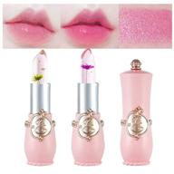 🌺 set of 2 jelly flower crystal magic lipsticks - long lasting waterproof lip balms with ph clear color change for women and girls - aloe gel lipstick with flower for glossy stain tint - bulk (product) logo