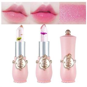 img 4 attached to 🌺 Set of 2 Jelly Flower Crystal Magic Lipsticks - Long Lasting Waterproof Lip Balms with PH Clear Color Change for Women and Girls - Aloe Gel Lipstick with Flower for Glossy Stain Tint - Bulk (Product)
