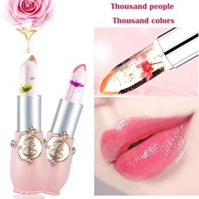img 2 attached to 🌺 Set of 2 Jelly Flower Crystal Magic Lipsticks - Long Lasting Waterproof Lip Balms with PH Clear Color Change for Women and Girls - Aloe Gel Lipstick with Flower for Glossy Stain Tint - Bulk (Product)