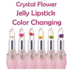 img 1 attached to 🌺 Set of 2 Jelly Flower Crystal Magic Lipsticks - Long Lasting Waterproof Lip Balms with PH Clear Color Change for Women and Girls - Aloe Gel Lipstick with Flower for Glossy Stain Tint - Bulk (Product)