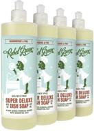🌿 rebel green super deluxe dish soap: eco-friendly natural dishwashing liquid - frankincense & pine scent - 16 oz bottles, 4 pack logo