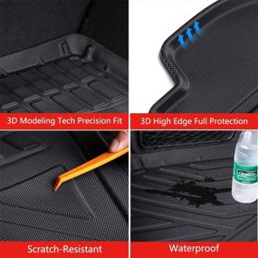 img 1 attached to 🔒 Custom Fit RAV4 Cargo Liners for 2019-2021 Models | All-Weather Rear Trunk Tray Cargo Mats - Waterproof, Durable, Odorless | 3D Tech Black TPO Accessories Compatible with Toyota RAV-4