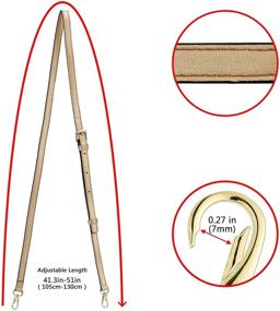 img 1 attached to 💼 Leather Adjustable Strap Shoulder Bag Crossbody Purse Handbag for Women - 43-51 Inch
