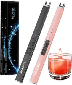 img 4 attached to 🕯️ RAYONNER Lighter Electric Candle Lighter USB Lighter Rechargeable Arc Lighters (Pack of 2) - Black+Rose Gold