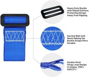 img 3 attached to 🌈 Rainbow Craft Ninja Slackline Buckle Straps - 8pc Hanging Loops for Obstacle Course Training & Accessory Attachment - Blue