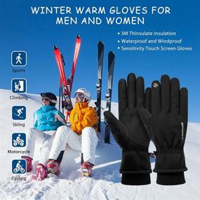 img 2 attached to 🧤 -20°F Winter Gloves for Men and Women: Touch Screen, Windproof, Waterproof, Anti-Slip, Warm Gloves for Hiking, Running, Driving, Cycling - Size L