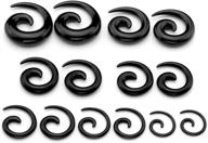 🐌 14pcs uv acrylic spiral snail plug ear stretching kit in many vibrant colors by piercingj logo