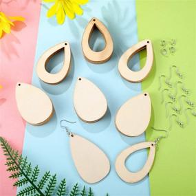 img 2 attached to 🔲 100-Piece Unfinished Wood Teardrop Earring Pendants: Perfect for DIY Jewelry Gift Making