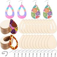 🔲 100-piece unfinished wood teardrop earring pendants: perfect for diy jewelry gift making logo