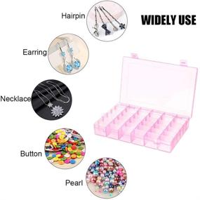 img 2 attached to 💖 Pink Plastic Jewelry Box: Adjustable Dividers, 36 Grids Organizer & Storage Container