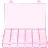 💖 pink plastic jewelry box: adjustable dividers, 36 grids organizer & storage container logo