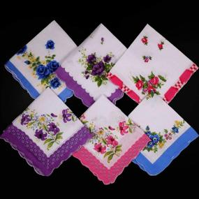 img 2 attached to 👒 Vintage Pieces Ladies Hankies Handkerchiefs: Elegant and Nostalgic Accessories