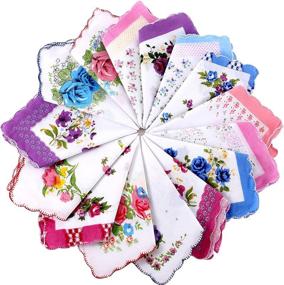 img 4 attached to 👒 Vintage Pieces Ladies Hankies Handkerchiefs: Elegant and Nostalgic Accessories