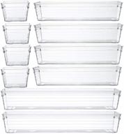 🗂️ organize and declutter with backerysupply clear plastic drawer organizer tray (set of 10) for vanity cabinet: ideal for makeup, kitchen utensils, jewelry, and gadgets storage logo