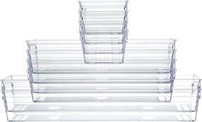 img 3 attached to 🗂️ Organize and Declutter with Backerysupply Clear Plastic Drawer Organizer Tray (Set of 10) for Vanity Cabinet: Ideal for Makeup, Kitchen Utensils, Jewelry, and Gadgets Storage