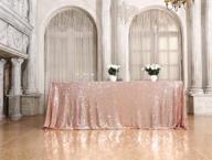 💫 sparkling partydelight 60&#34; x 102&#34; rose gold sequin tablecloth – perfect for weddings, baby showers, birthdays, and banquets! logo