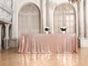 img 4 attached to 💫 Sparkling PartyDelight 60&#34; x 102&#34; Rose Gold Sequin Tablecloth – Perfect for Weddings, Baby Showers, Birthdays, and Banquets!