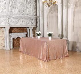 img 2 attached to 💫 Sparkling PartyDelight 60&#34; x 102&#34; Rose Gold Sequin Tablecloth – Perfect for Weddings, Baby Showers, Birthdays, and Banquets!