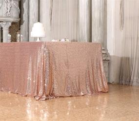 img 3 attached to 💫 Sparkling PartyDelight 60&#34; x 102&#34; Rose Gold Sequin Tablecloth – Perfect for Weddings, Baby Showers, Birthdays, and Banquets!