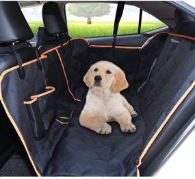 img 2 attached to 🐶 Hammock Crate Dog Seat Cover - Black 4-ply 600d Cotton, 58x54 Size, BQI & Bones Pet Brand, with Door Protectors, Mesh-Air-Flow, Anxiety Ease Window, and Waterproof Properties