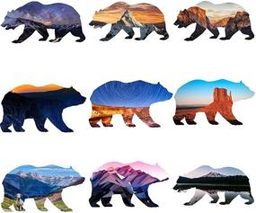 img 3 attached to GTOTd Outdoor Wilderness Bear Stickers - 10 Unique Designs (2 Pcs Each), Large Size - Perfect for Gifts, Bear Room Decor, Outdoor Gear, Laptop, Phone, Waterbottle - Beautiful & Unique Design