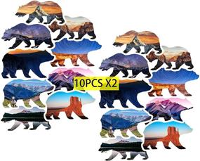 img 4 attached to GTOTd Outdoor Wilderness Bear Stickers - 10 Unique Designs (2 Pcs Each), Large Size - Perfect for Gifts, Bear Room Decor, Outdoor Gear, Laptop, Phone, Waterbottle - Beautiful & Unique Design