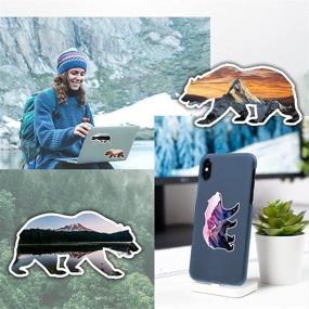 img 1 attached to GTOTd Outdoor Wilderness Bear Stickers - 10 Unique Designs (2 Pcs Each), Large Size - Perfect for Gifts, Bear Room Decor, Outdoor Gear, Laptop, Phone, Waterbottle - Beautiful & Unique Design