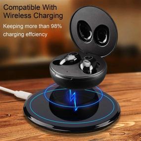 img 3 attached to 🎧 XINBAOHONG Wireless Earbuds 5.0 - TWS Earphones with Charging Case, Built-in Mic & IPX5 Waterproof Technology - Mini Touch Control Bluetooth Headset for Easy Pairing.