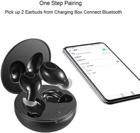 img 2 attached to 🎧 XINBAOHONG Wireless Earbuds 5.0 - TWS Earphones with Charging Case, Built-in Mic & IPX5 Waterproof Technology - Mini Touch Control Bluetooth Headset for Easy Pairing.