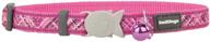 flanno design cat collar by red dingo, 12 mm width, adjusts from 20-32 cm logo