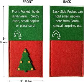 img 4 attached to 🎄 Christmas Party Table Silverware Holders: 8-Pack Sturdy Felt for Fun & Festive Holiday Entertaining