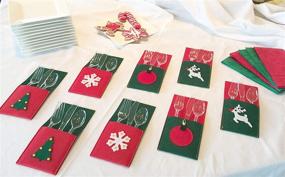 img 1 attached to 🎄 Christmas Party Table Silverware Holders: 8-Pack Sturdy Felt for Fun & Festive Holiday Entertaining