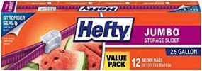 img 3 attached to 👜 Hefty Slider 2.5 Gallon Jumbo Storage Bags - Pack of 3 (36 Bags Total)