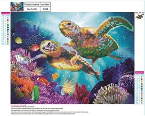 img 3 attached to 🐢 Adarl DIY 5D Diamond Painting: Colorful Turtle Crystals Dotz Kit for Arts, Crafts & Sewing Cross Stitch