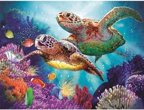 img 4 attached to 🐢 Adarl DIY 5D Diamond Painting: Colorful Turtle Crystals Dotz Kit for Arts, Crafts & Sewing Cross Stitch