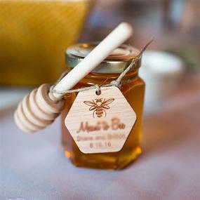 img 2 attached to GIYOMI Wooden Honey Dipper - 6PCS 3 Inch Mini Honeycomb 🍯 Stick: Small Honey Stick for Honey Jar Dispensing, Drizzling, and Wedding Party Favors