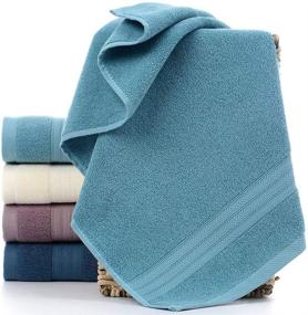 img 1 attached to 🛀 Tian Home 4-Pack of Ultra Absorbent & Soft Cotton Hand Towels (14x29inch) – Perfect for Bath, Hand, Face, Gym and Spa