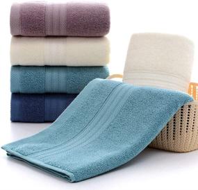 img 2 attached to 🛀 Tian Home 4-Pack of Ultra Absorbent & Soft Cotton Hand Towels (14x29inch) – Perfect for Bath, Hand, Face, Gym and Spa