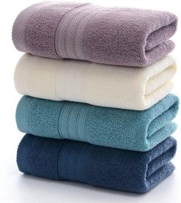 img 4 attached to 🛀 Tian Home 4-Pack of Ultra Absorbent & Soft Cotton Hand Towels (14x29inch) – Perfect for Bath, Hand, Face, Gym and Spa