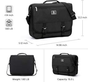 img 3 attached to 👜 OIWAS 14 Inch Laptop Briefcase: Stylish Messenger Bag for Men and Women, Ideal for Business, School, and Travel