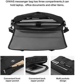 img 1 attached to 👜 OIWAS 14 Inch Laptop Briefcase: Stylish Messenger Bag for Men and Women, Ideal for Business, School, and Travel