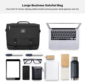 img 2 attached to 👜 OIWAS 14 Inch Laptop Briefcase: Stylish Messenger Bag for Men and Women, Ideal for Business, School, and Travel