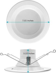 img 2 attached to 💡 Светодиодная встроенная люминесцентная лампа Luxrite 5/6 дюймов: 14 Вт = 90 Вт, выбор цветовой температуры CCT, диммируемый светильник в банке, подходит для использования во влажных помещениях - 4 штуки
